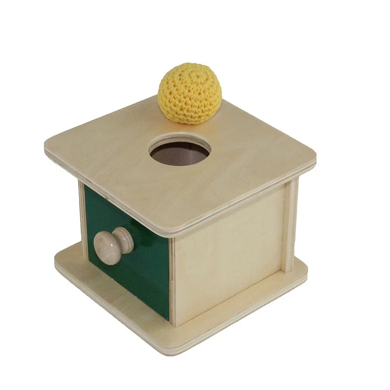 Montessori Infant Toy Baby Wood Imbucare Box w/ Knit Ball Learning Educational Preschool Training Brinquedos Juguets 24 months