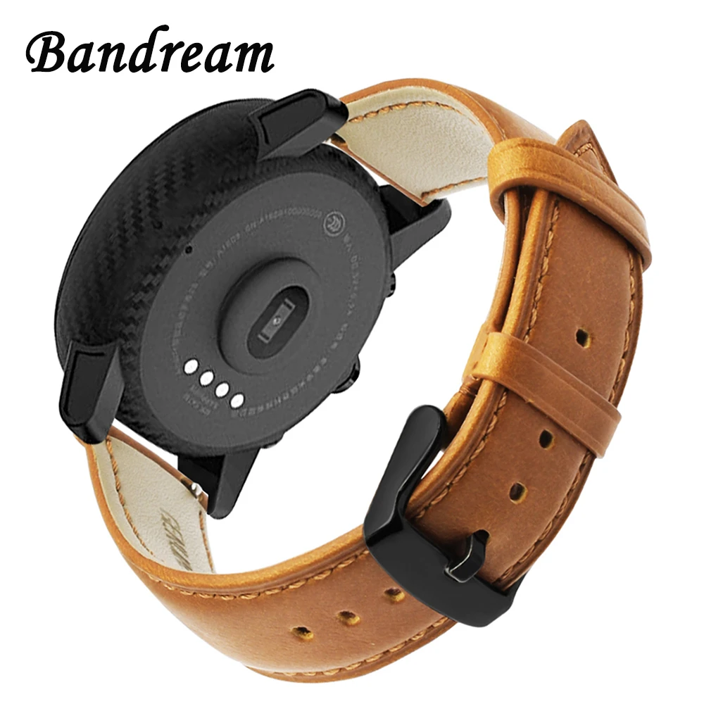 Ремешок для часов из натуральной кожи 20 мм 22 Amazfit 1 2 2S Xiaomi Huami Bip Pace Quick Release ремешок с