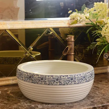 

Bathroom Cloakroom Europe Vintage Style Art wash basin Ceramic Counter Top Wash Basin Bathroom Sinks vintage porcelain sink