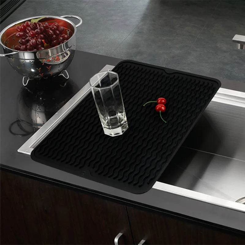 

Multifunctional Silicone Mat Cup Pad DIY Kitchen Waterproof Heat Mat Coaster Tableware Placemat Table Mat For Drying Dishes