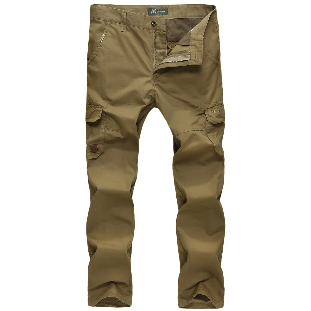 Afs jeep men's plus size multi pocket cargo trousers Casual Male cotton ...