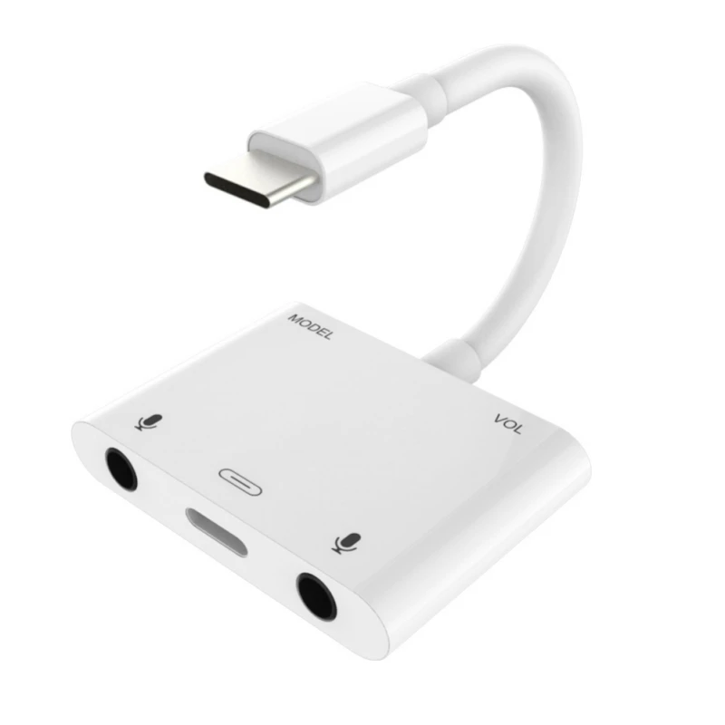 

Dual 3.5mm Type-C Adapter Digital Music Audio Converter Connector For Smartphones, Supports Voice Charger