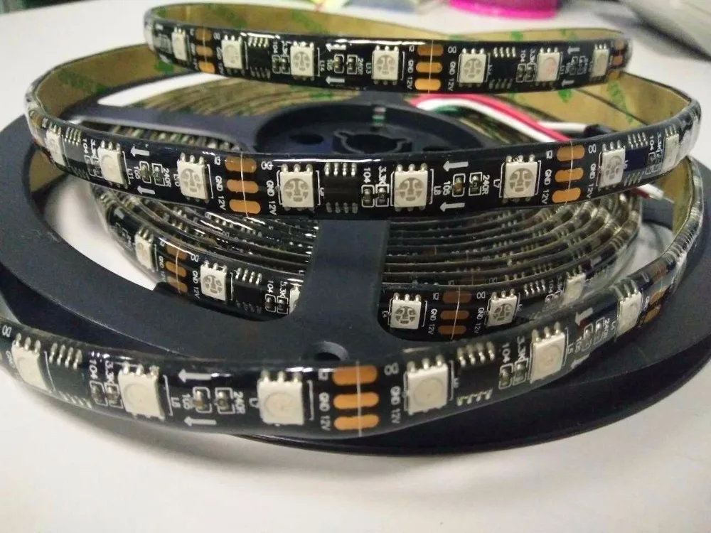 promotion!! 5m DC12V WS2811 300LEDs (20pixes/m) led digital stripwaterproof in silicon coatingIP65BLACK PCB | Освещение