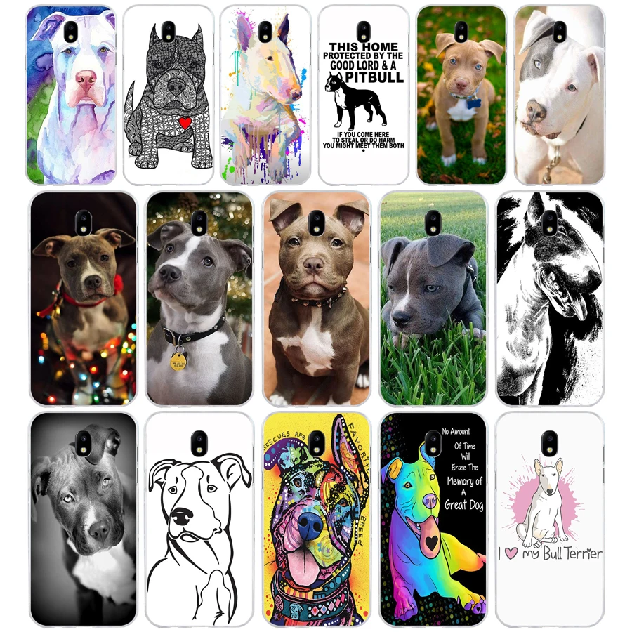 

255SD Pitbull dog Soft Silicone Tpu Cover phone Case for Samsung j3 j5 j7 2015 2016 17 j2 prime j6 Plus 2018