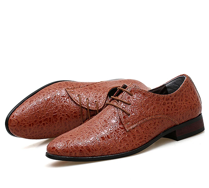 crocodile pattern combine shoes embossed microfiber leather business