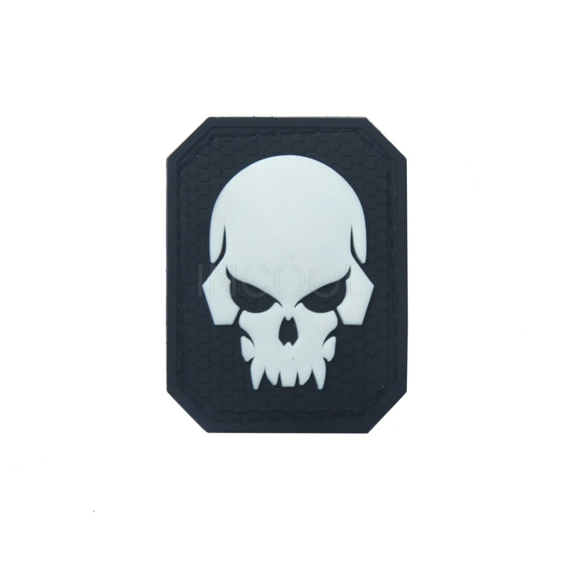 

PVC Patch Skull Morale Patch Tactical Emblem Badges Rubber Patches For Jackets Jeans Backpack Cap Glow In Dark Luminous
