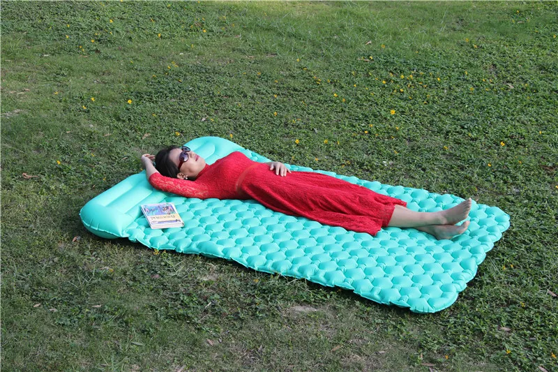 Открытый воздуха кровать двойной человек 195 см * 136 6 Надувной Воздушный матрац для кемпинга портативный складной походная Подушка для сна