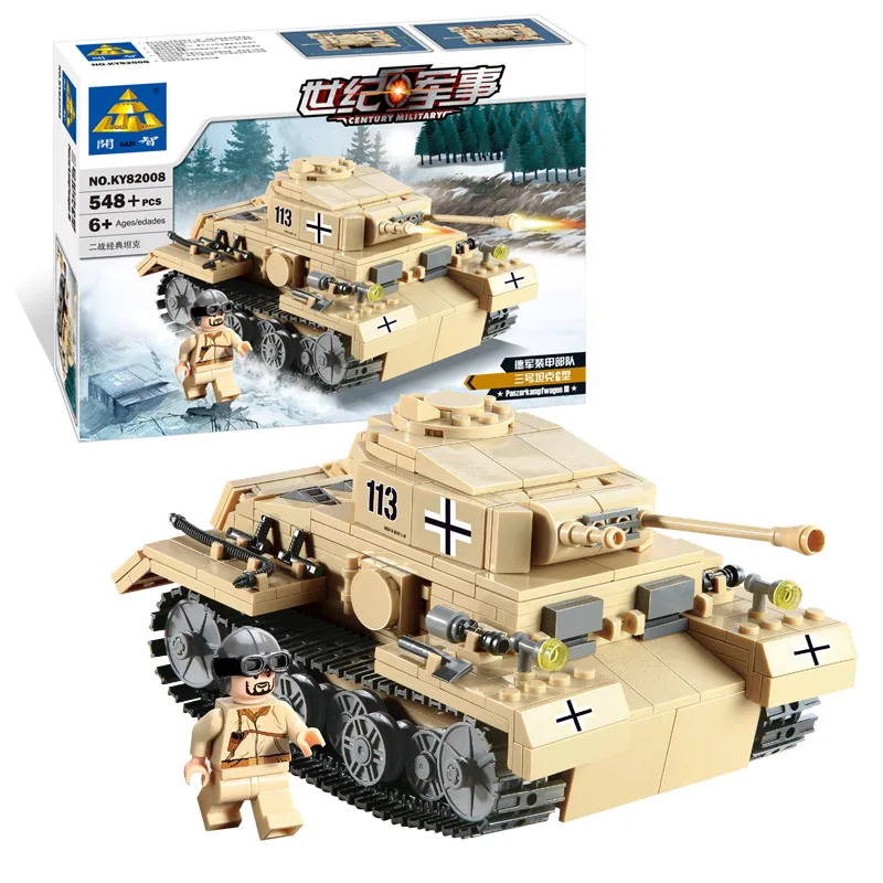 Kazi Brand Building Blocks Toys Compatible Bricks High Quality ABS Plastic Military Series Tanks Scale Model