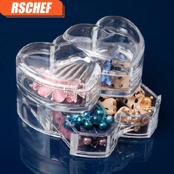 

RSCHEF Double-deck Acrylic Make Up Organizer Storage Box Clear Plastic Cosmetic Organizers Storage Box