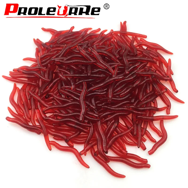 100pcs Lifelike Red Earthworm bait Worms Artificial Fishing Lure 35mm Soft Baits Silicone Shrimp Flavor Additive baits Tackle 100pcs Lifelike Red Earthworm bait Worms Artificial Fishing Lure 35mm Soft Baits Silicone Shrimp Flavor Additive baits Tackle