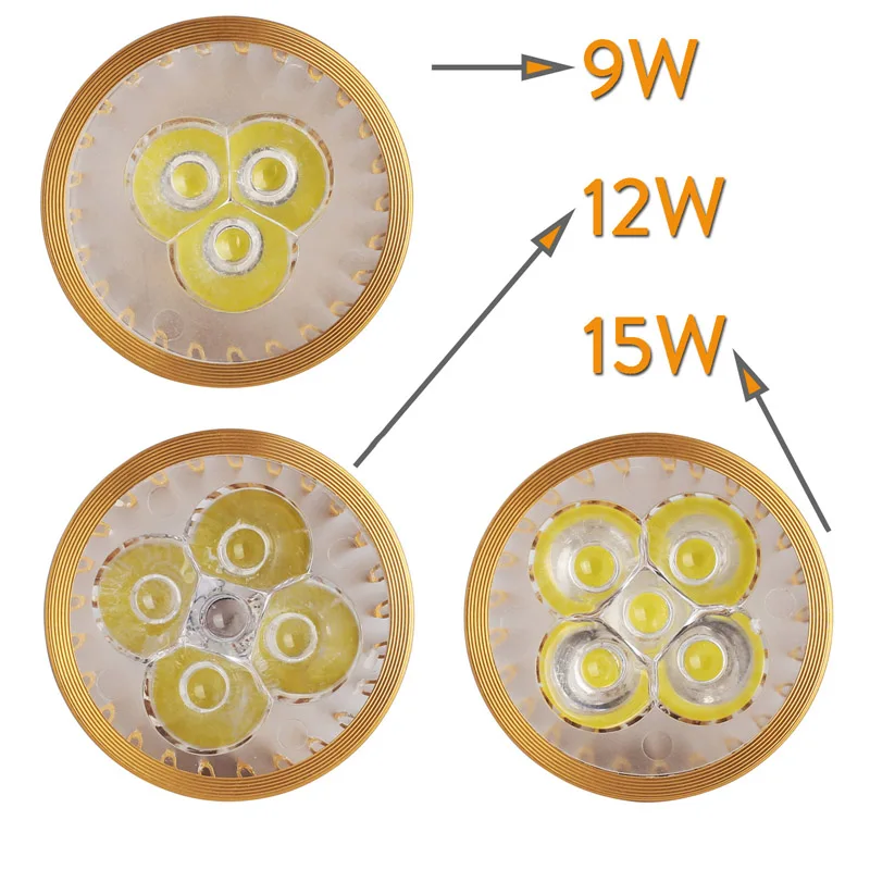 Светильник точечной подсветки регулируемый лампочка MR16 GU10 E27 E14 Светодиодный прожектор 12 В 220 В 110 В 9 Вт 12 Вт 15 Вт лампа Теплый Холодный белый нейтральный белый YZ
