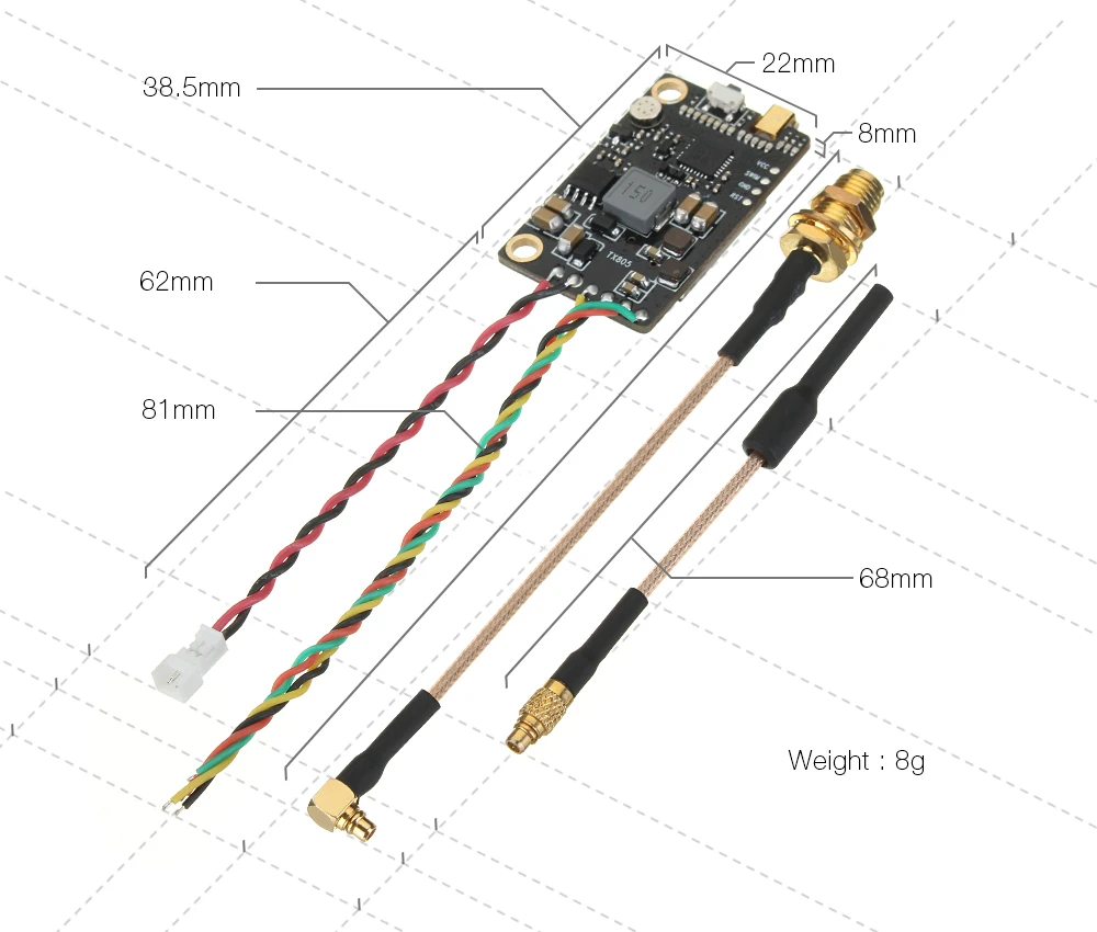 TX805 5,8G 40CH 25/200/600/800 передатчик mw FPV VTX светодиодный Дисплей Поддержка серверный компьютером с экранным меню для Pitmode/Smartaudio для радиоуправляемых моделей