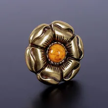 10X Западный желтый бирюзовый латунный цветок розы седло кожа ремесла Conchos набор