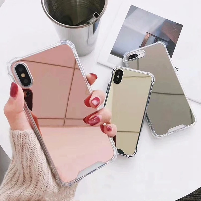 

Mirror Phone Case For iphone 7 8 6s 6 s plus iphone 6 8plus Cute TPU Shockproof Cover For iphone X 10 XS MAX XR iphone 8 Case