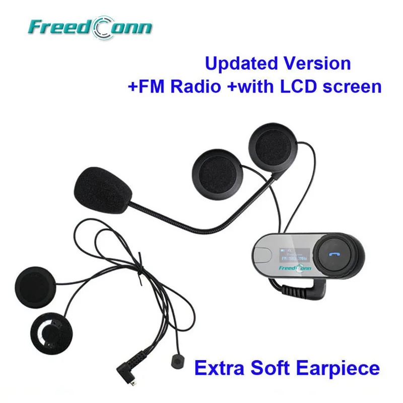 

FreedConn TCOM-SC Bluetooth Motorcycle Interphone Headset Helmet Intercom LCD Screen with FM Radio+ Soft Earpiece+Bracket