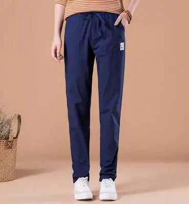 Summer Loose Cotton Linen Pants for Women Trousers Casual Solid Color Women Harem Pants Plus Size