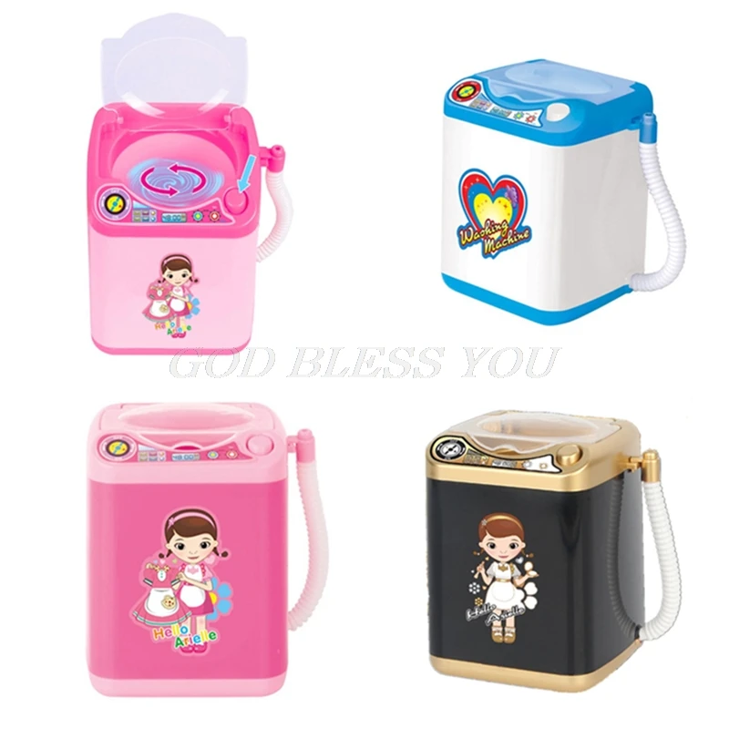 

Mini Electric Washing Machine Dollhouse Furniture Pretend Play Toys Very Efficient Useful Wash Eyeshadow Brush Makeup Brushes