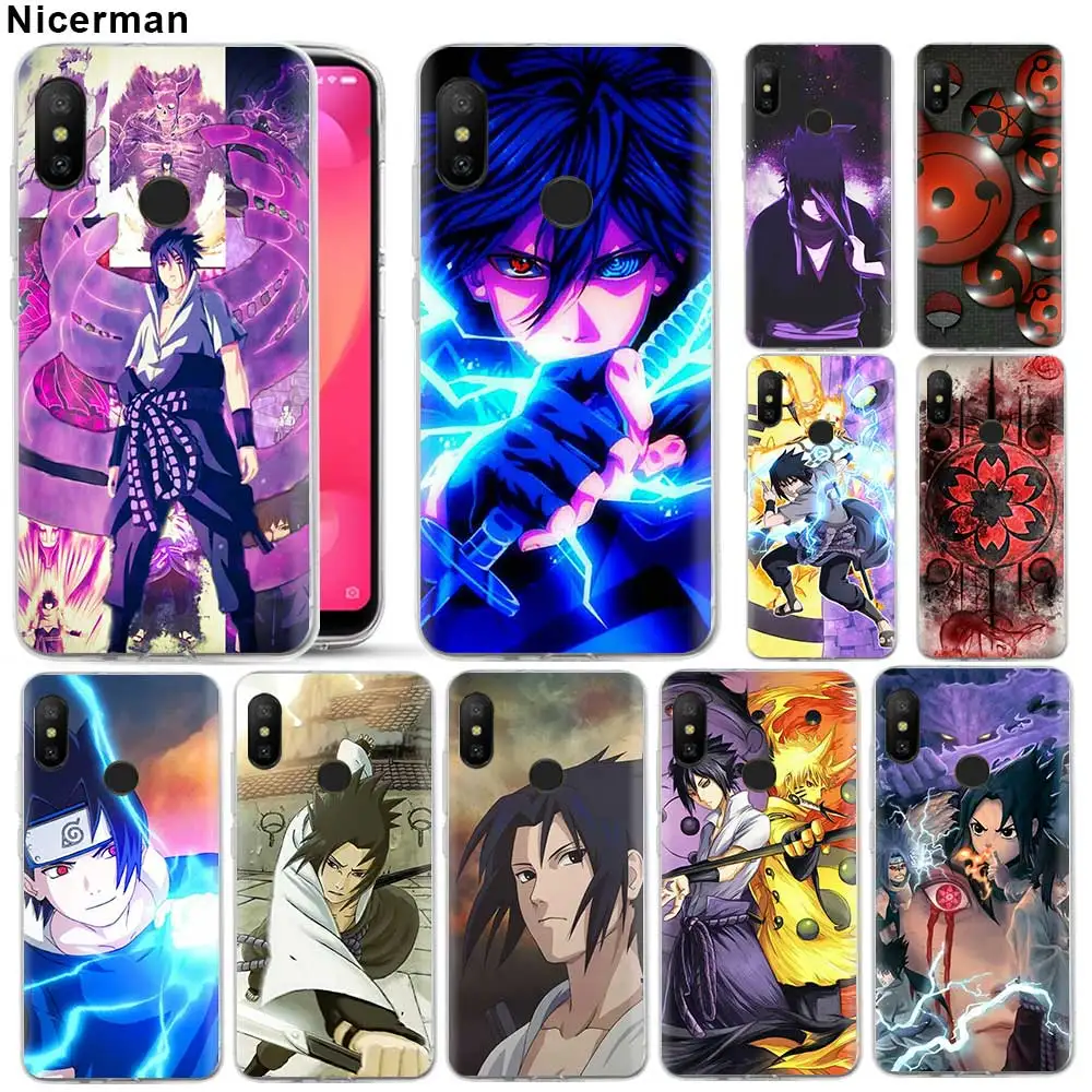 

Silicone Soft Case for Xiaomi Mi A1 A2 Lite 6X 5X Redmi Pocophone F1 Note 6 7 Coque Naruto Sasuke Art TPU Clear Cover