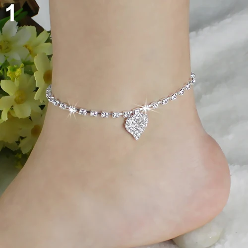 Multi-pattern Crystal Anklets for Female, Wedding Sandal, Beach Star, Crystal Chain Foot Jewelry, Wholesale Fashion, 2024
