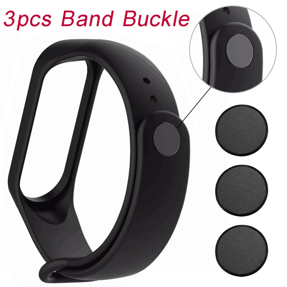 

3PCS Black Band Buckle Aluminium Alloy Button Replacement For Xiaomi Miband 3 Dropshipping