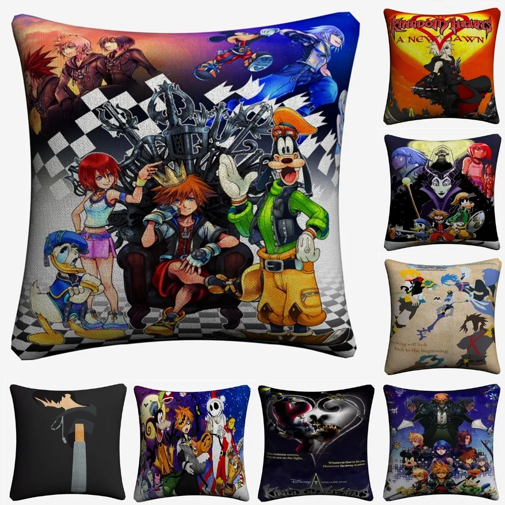 Чехлы для подушек Kingdom Hearts из хлопка и льна 45x45 см|Наволочка| |