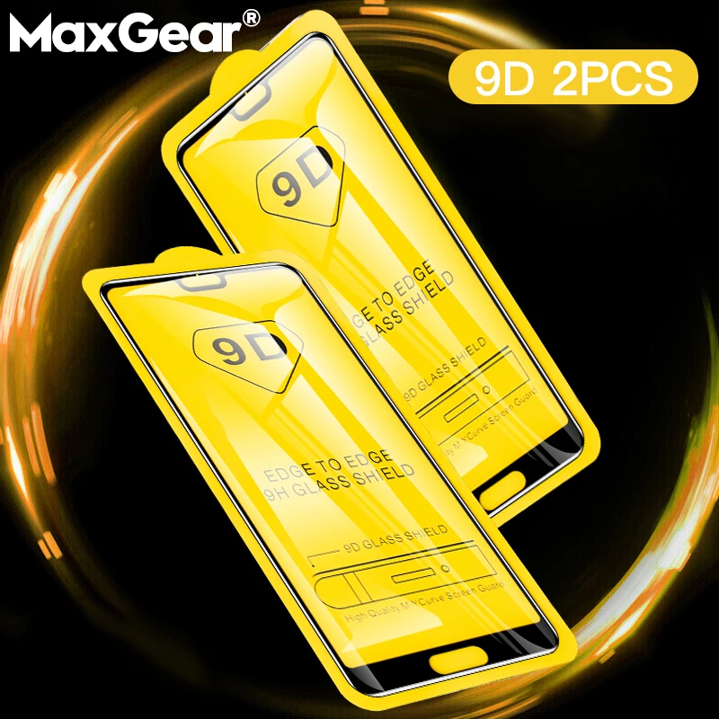 

2 PCS 9D Glass For Huawei Y5 Prime 2018 protective Glass For huawei Y6 Y7 Y9 Pro 2019 screen protector film Mate 10 20 Lite Case