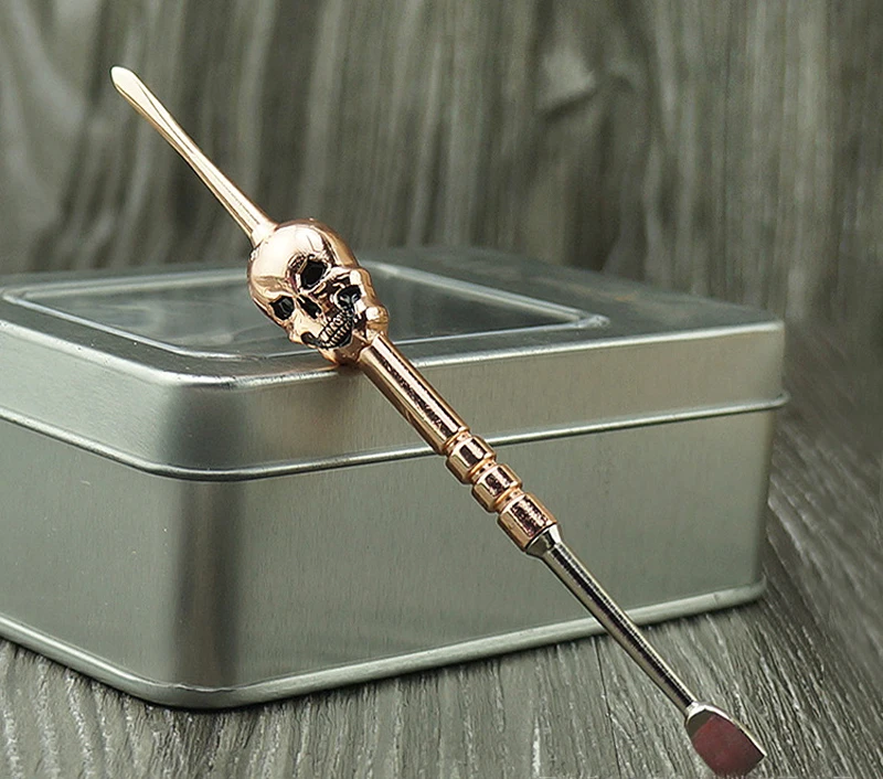 Череп дизайн воск Dabber инструменты 120 мм в разобранном виде Dab Jar инструмент