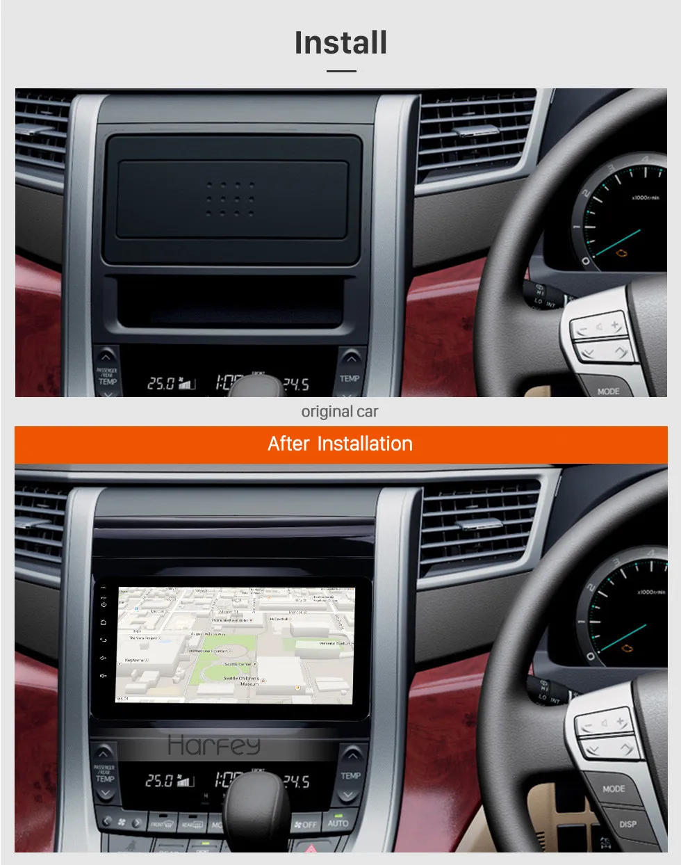 Discount Harfey 2Din Android 8.1 For Toyota Vellfire ANH20 Ford Focus Exi AT 2004-2011 Multimedia radio player GPS NAVIGATION 3