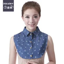 Новинка года поддельные воротник ковбой Повседневное Модная рубашка Для женщин Стиль экономии рубашка с воротником воротник