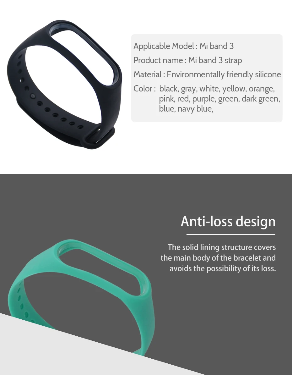 2018 Newest Wrist Strap For Xiaomi Mi Band 3 Smart Band Colorful Silicone Smart Wristband Bracelet For Xiaomi Mi Band 3 Strap   (1)