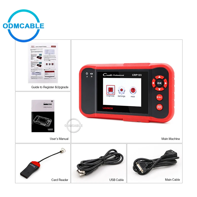 Автомобильный диагностический инструмент OBDII сканер creader Launch X431 CRP123 obd2