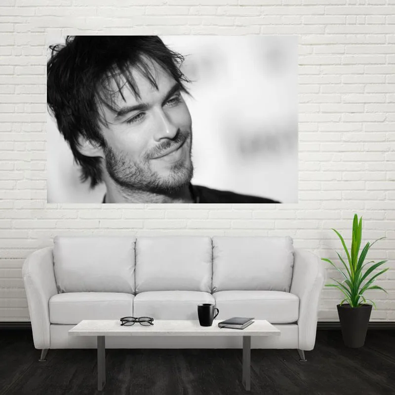 

Nice Ian Somerhalder Poster Custom Canvas Poster Art Home Decoration Cloth Fabric Wall Poster Print Silk Fabric Print