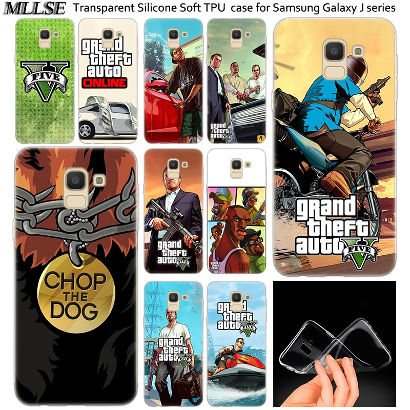 Горячий GTA 5 игровой прозрачный мягкий силиконовый чехол для Samsung Galaxy J2Pro J4 J6 J8 2018 J3