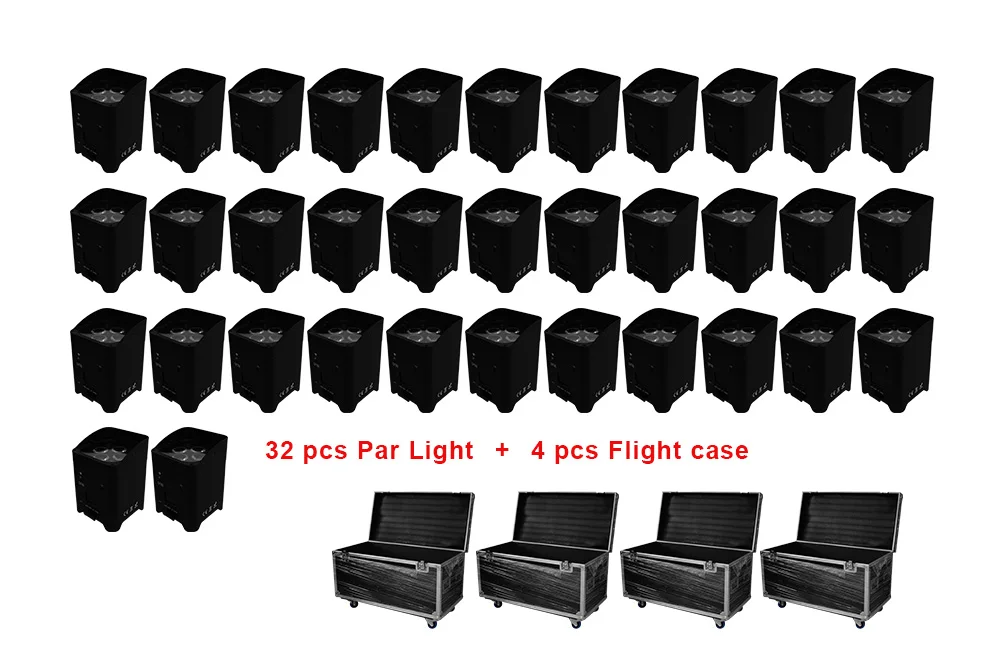  32pcs Battery 4*18W RGBWA + UV LED Par Light with Phone App Control