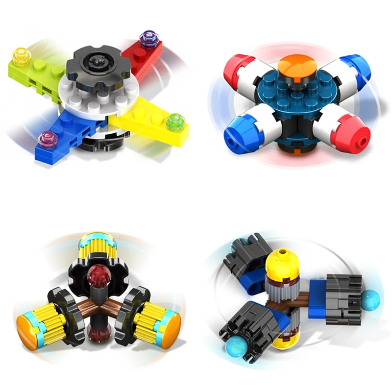 4 Pçs/lote Blocos Tri Girador ABS Spinner Spinner Para O Autismo e TDAH Fidget EDC Mão Muito Tempo Anti Brinquedos Stress