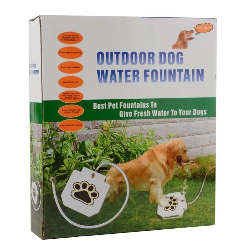 Doggie Fountain Self Serve Dog Water Pet Laugh Automatic Doggie Fountain Self Serve Dog Water Pet Laugh Automatic Waterer Step On Outdoor Fresh Cold Drinking For Dogs In Feeding From Home