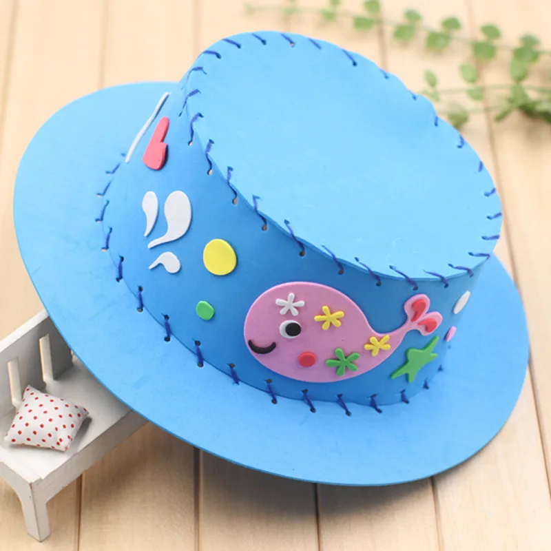 

3D EVA DIY Crafts Handmade Gifts Kits Cute Cartoon Animal Styles Multicolor Creative Sun Cap Kids Educational Toys