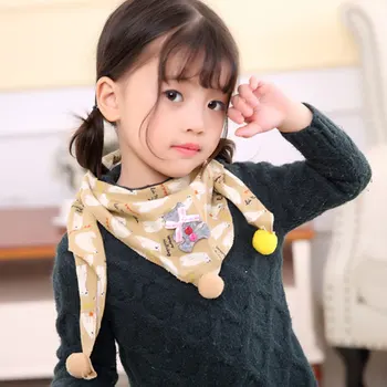 

Scarf Children Scarf Ball Cotton Triangular Scarf Autumn Winter Girls Shawl Children Girl Cute Scarf
