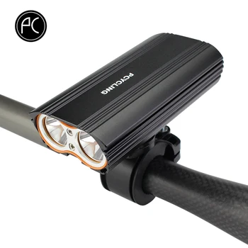 

PCycling Bicycle Front Light 2 T6 Highlight LED Aluminum Alloy IP65 Waterproof USB Charge 2400 Lumen 4 Modes Road Bike MTB Light