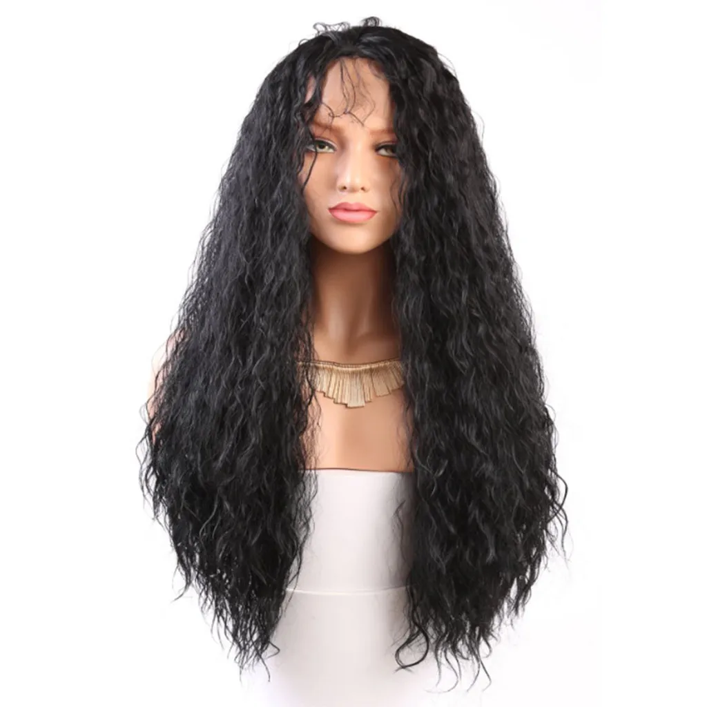 

Factory price 1pc Women Fashion Lady Black Lace Inner Net Less Long Wave Natural 24inch/20inch Cosplay Wigs Stand 2019 Mar22