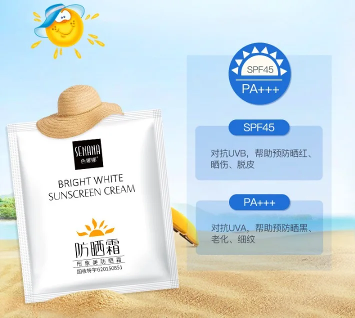 Солнцезащитный крем для лица и тела, отбеливающий солнцезащитный крем для кожи, крем для защиты от старения, увлажняющий крем для лица SPF 45