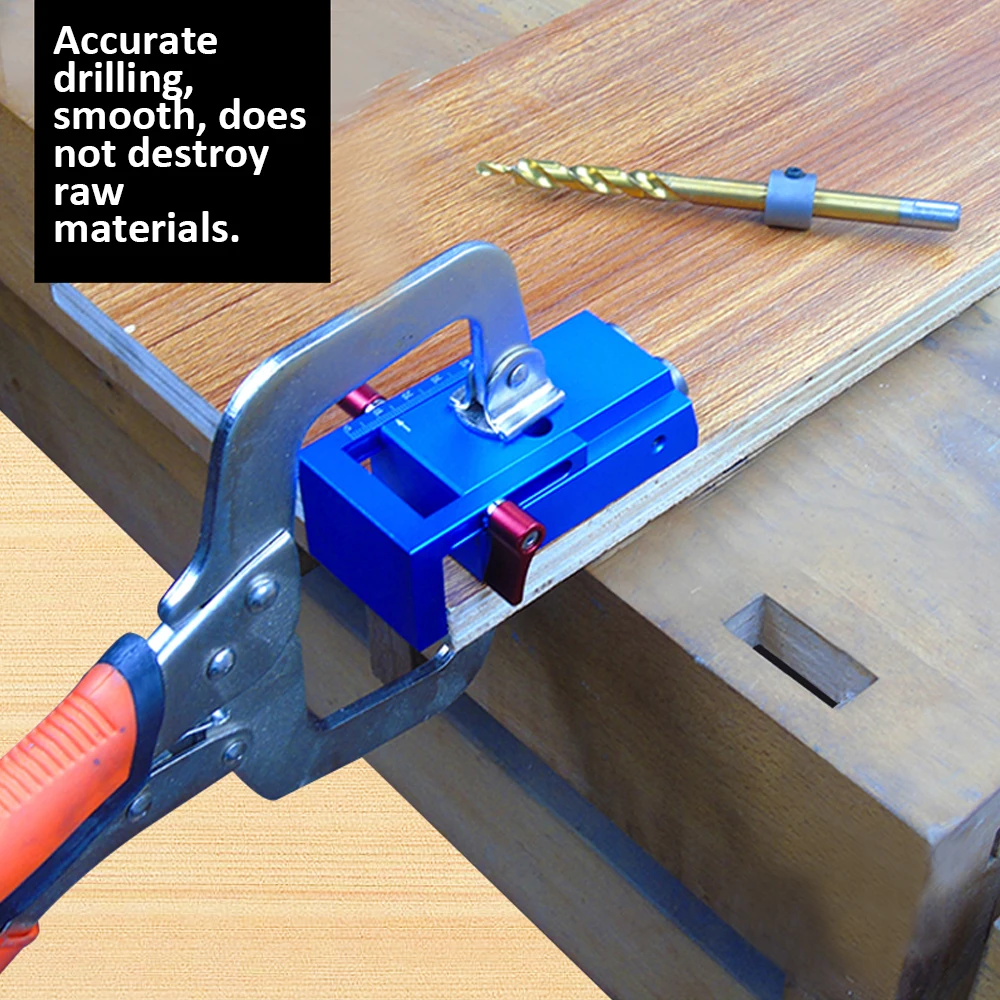 

Aluminium Alloy Oblique Hole Jig Kit System for Wood Working Punch Locator with 9.5mm Puncher Woodworking Tool Set Punching Tool