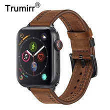 TRUMiRR двойной цвет натуральная кожа ремешок для iWatch Apple Watch серии 5 4 3 2 1 44 мм 40 мм 42 мм 38 мм ремешок винтажный ремешок