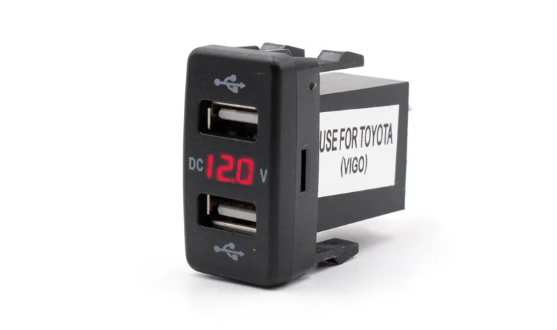 XCGaoon специальный выделенный 5V 4.2A на 2-портный Dual USB Порты и разъёмы автомобиля Зарядное устройство с светодиодный вольтметр разъем адаптера для TOYOTA вход DC 12 V-24 V