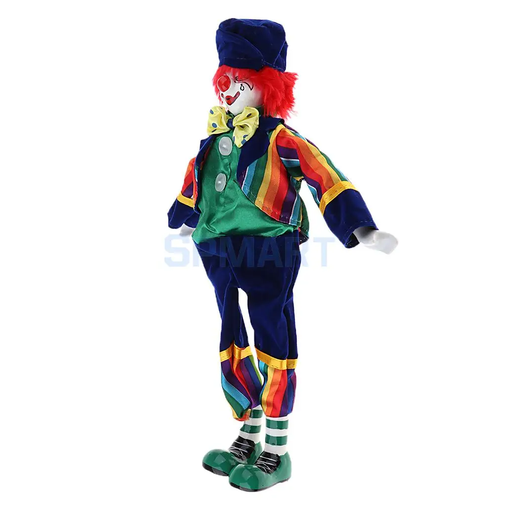 35cm Porcelain Doll Sad Crying Clown Wearing Comedian Outfits Funny Doll Toy Party Decoration