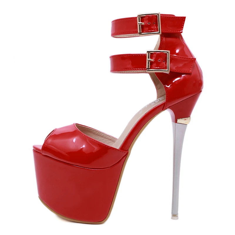 Красные босоножки Летние пикантные вечерние туфли с открытым носком сандалии