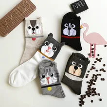 Креативные женские хлопковые носки с изображением животных, Веселые носки с изображением медведя из мультфильма, удобные женские носки Kawaii на весну и лето