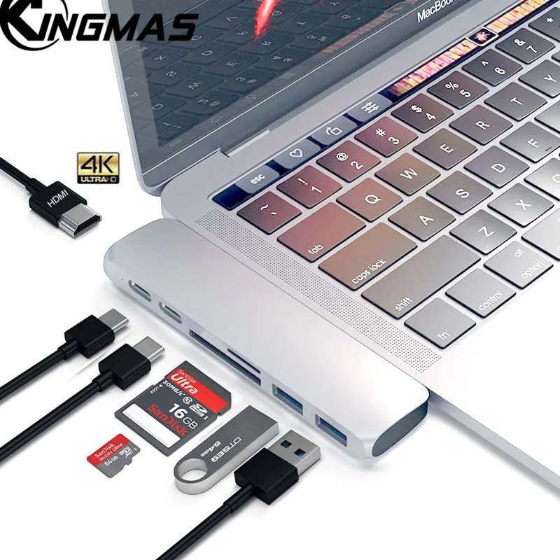 

Adapter Dual Ports USB C To HDMI 4K Adapter for MacBook Pro/Air 2018 Type-C