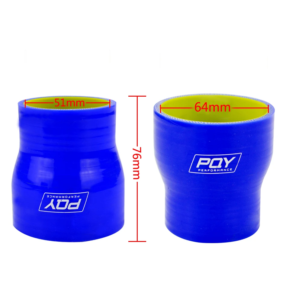 PQY Blue&ampyellow 2&quot 2.5&quot 51mm 64mm Silicone Hose Straight Reducer Joiner Coupling SH02025 QY|Шланги и зажимы| |