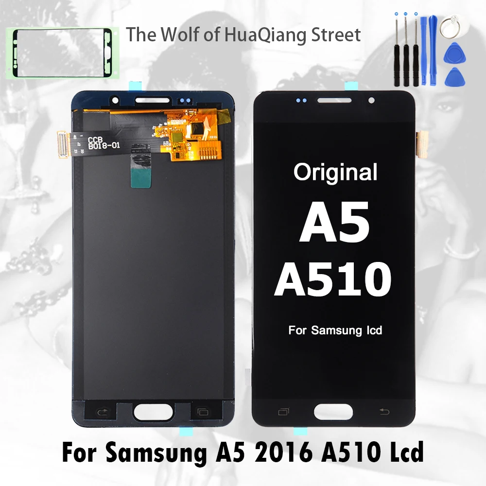 Лучший AMOLED дисплей lcd для Samsung Galaxy A5 A510 A510F A510M A510M/DS A510Y lcd кодирующий преобразователь сенсорного экрана в сборе